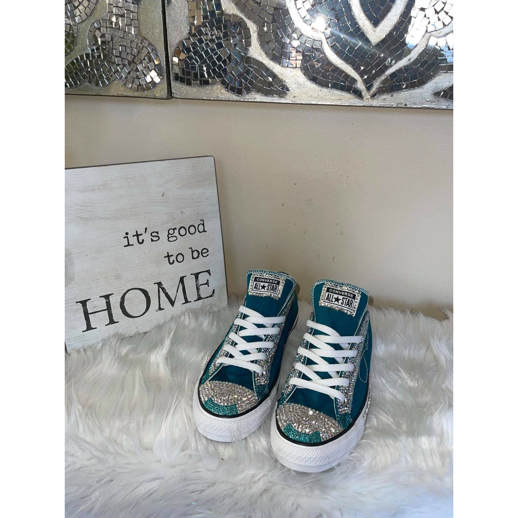 Custom Rhinestone design Converse Shoes