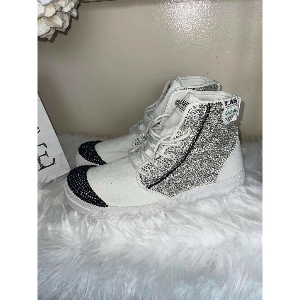 Custom Rhinestone design Pallidium Boots